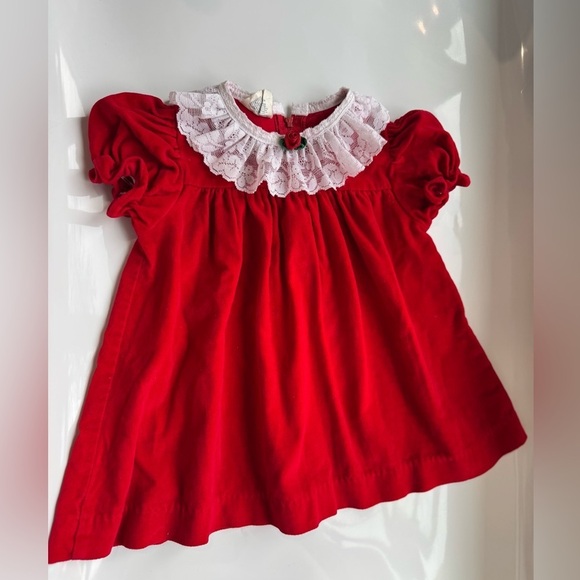 Good Lad Other - Vintage Good Lad Red Velvet Baby Dress – 24M